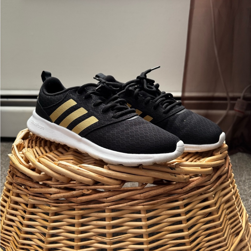 Black and Gold Athletic Sneakers-Adidas